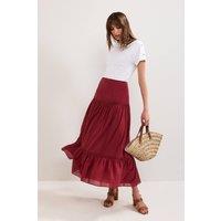 Phase Eight Women's Kyla Trim Detail Maxi Skirt in Wine | Size: 8