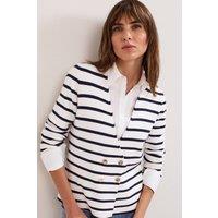 Phase Eight Women's Clara Stripe Blazer in Dark Navy | Size: Large