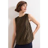 Phase Eight Women's Zula Textured Bubble Sleeveless Blouse in Green | Size: 12