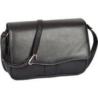 House of Leather Women's Womens Real Leather Shoulder Bag Mid Size Bag Matilda Black | Size: Medium