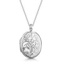 LOVELOX Lockets Women's Large Oval Scroll Locket in Silver