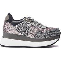Moda In Pelle Women's 'Carlina' Porvair Chunky Trainers in Metallic Silver | Size: 5