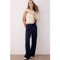 WOVCOR Women's High Waist Vintage Wash Straight Leg Jeans in Navy | Size: 10