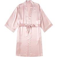 Soft Strokes Silk Women's Silk Robe Knee Length - Baby Pink | Size: 20