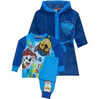 Paw Patrol Boy's Dressing Gown & Pyjamas Set in Blue | Size: 5-6 Years