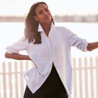 Lands' End Women's Cotton Oxford Shirt in Blue | Size: 10-12