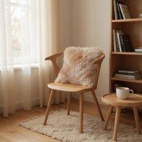 Infinity Leather Natural Sheepskin Real Wool Cushion in Taupe | Size: 40 cm x 40 cm