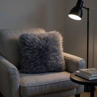 Infinity Leather Natural Sheepskin Real Wool Cushion in Grey | Size: 40 cm x 40 cm