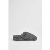 Maine Men's Charcoal Faux Fur Lined Mule Slippers | Size: 7
