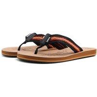 Weird Fish Men's Malham Leather Look Flip Flops in Light Beige | Size: 12