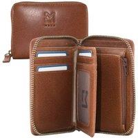 Mala leather Men's Bloomsbury leather collection Zip Round RFID Wallet in Tan