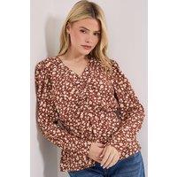 Dorothy Perkins Women's Animal Button Detail Printed Peplum Blouse | Size: 14
