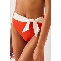 Monsoon Women's Sabrina Two Tone High Waist Bikini Bottoms Orange | Size: 22