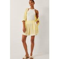 Monsoon Women's Sienna Ricrac Crinkle Shorts Yellow | Size: Small
