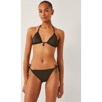 Monsoon Women's Mia Glitter Tie-Side Bikini Bottoms Black | Size: 22