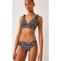 Monsoon Women's Macie Shell Print Bikini Top Black | Size: 18