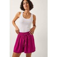 Monsoon Women's Paige High Waist Drawstring Shorts Pink | Size: XL