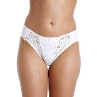 Camille Women's Classic Three Pack Sheer Floral Lace Mesh Briefs in White | Size: 18-20