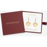 Jon Richard Women's 14Ct Gold Plated Heart Birthstone Huggie Earrings - June - Gift Boxed