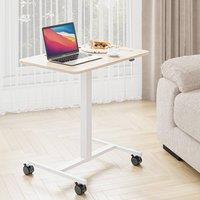 Dprodo Small Adjustable Height Sit to Stand Computer Desk in Light Oak