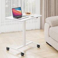 Dprodo Small Adjustable Height Sit to Stand Computer Desk in White