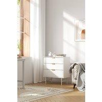 3 Tier Textured Storage Cabinet in White