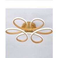 Modern Acrylic Petal LED Semi Ceiling Light in Gold