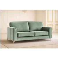 Somnior Regency 3 Seater Plush Velvet Sofa - Manufactured in the UK in Light Green