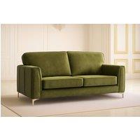 Somnior Regency 3 Seater Plush Velvet Sofa - Manufactured in the UK in Khaki