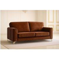 Somnior Regency 3 Seater Plush Velvet Sofa - Manufactured in the UK in Burnt Orange