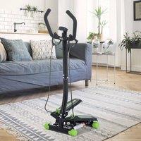 HOMCOM Stepper Step Machine w/ Resistance Bands Fitness Exercise Workout in Black