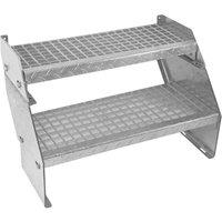 Monstershop Adjustable 2 Section Galvanised Staircase - 600mm Wide in Silver