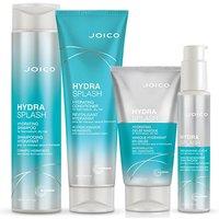JOICO HydraSplash Hydrating Shampoo 300ml, Conditioner 250ml, Gelee Masque 150ml & Replenishing Leave-in 100ml Pack in Clear