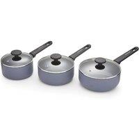 Morphy Richards 3 Piece Aluminium Saucepan Set in Grey | Size: Medium