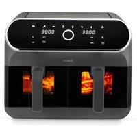 Tower T17195 Elite Dual Basket Air Fryer w/ Digital Control Panel & Viewing Windows, Match Cook & Sync Finish Functions, 8 Cooking Presets, Vortx