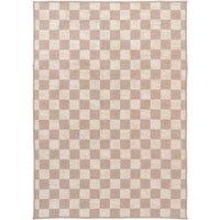 Kukoon Machine Washable Natural Jute Blend Checkerboard Beige Area Rug | Size: 120 cm x 170 cm