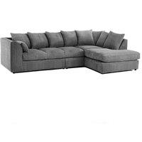SNUG FURNITURE BIRMINGHAM LTD Luxury Jumbo Cord Extra Large Corner Right Hand Sofa in Grey