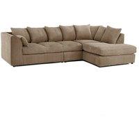SNUG FURNITURE BIRMINGHAM LTD Luxury Jumbo Cord Extra Large Corner Right Hand Sofa in Light Beige