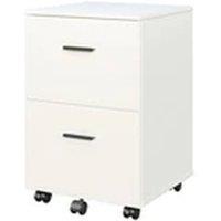 EONLION Mobile File Cabinet Wooden Small Office Under Desk Rolling Organizers in White