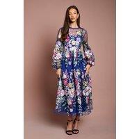 Coast Women's Muse Long Sleeve Embroidered Maxi Dress in Blue | Size: 10