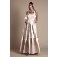 Coast Women's Twill Strapless Full Skirted Bridesmaid Dress in Champagne | Size: 10