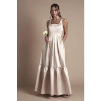 Coast Women's Twill Strapless Full Skirted Bridesmaid Dress in Champagne | Size: 18