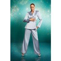 Coast Women's Muse Satin Wide Leg Trouser in Pale Blue | Size: 14