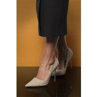 Coast Women's Tillie Fine Glitter High Metal Heel Court Shoes in Gold | Size: 5