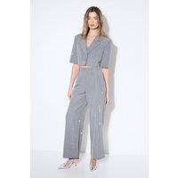 MissPap Women's Premium Embellished Straight Leg Trouser in Grey | Size: 12