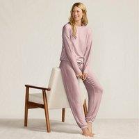 Lands' End Women's Silky Knit Striped Lounge Set in Pink | Size: 16-18