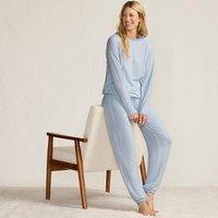Lands' End Women's Silky Knit Striped Lounge Set in Blue | Size: 10-12