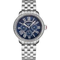STHRLING Original Women's Sonata 38mm Quartz Watch - MOP Dial, Crystal Bezel, Steel Bracelet in Blue