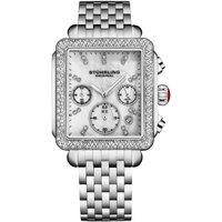 STHRLING Original Women's Arista 4083 Chronograph Watch - Steel, MOP Dial, Crystal Bezel in Silver