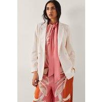 Monsoon Women's Ashley Double-Breasted Blazer Ivory | Size: 8